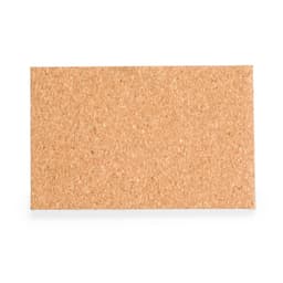 A rectangular cork board with a natural brown finish and a textured surface. It features a simple design without branding.