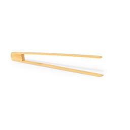 Bamboo kitchen tongs with a sleek, minimalist design, featuring a natural finish and a branding logo.
