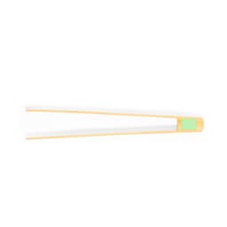 Bamboo kitchen tongs with a green silicone grip, ideal for various cooking tasks, featuring a logo on the handle.
