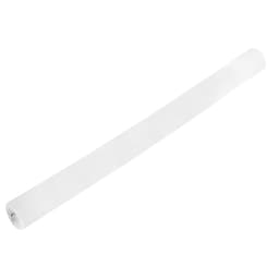 A roll of white, smooth material, suitable for various uses, with a logo visible on the end.