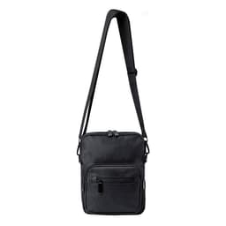 A black Lixia Bag with an adjustable strap and a front zip pocket, featuring a logo.