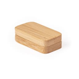 A wooden gift set made from light bamboo, featuring a sleek, rectangular design with rounded edges.