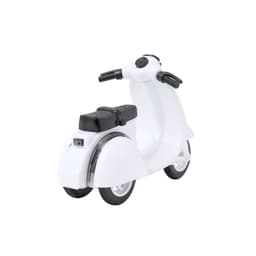 A novelty toy scooter in white with black accents, featuring handlebars and a seat. Suitable for fun play.