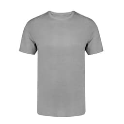 A grey adult colour t-shirt with a crew neckline and short sleeves. It features a logo.
