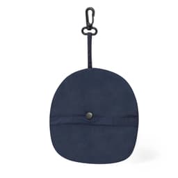 A navy Hetoson Hat with a clip and pocket for easy storage, designed as a brim or bucket hat.