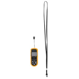 A yellow and black remote control with buttons and a lanyard for easy carrying. The remote has a logo on the front.