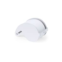 A white promotional product with a rounded design and a small logo on the side, labelled "30X".