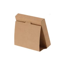 A kraft paper desk calendar stand with a simple design and foldable base, featuring a minimalist look.