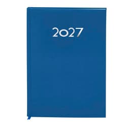 A blue diary with a smooth cover featuring the year 2027 printed on the front.