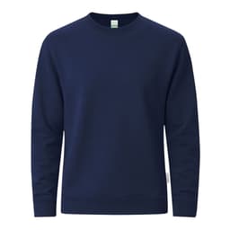 A navy blue Skelton hoodie featuring a crew neck and long sleeves, designed with a logo.