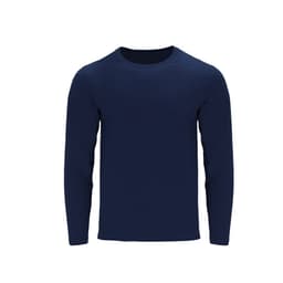 A navy blue Hawk Adult Colour T-Shirt with long sleeves and a round neckline, featuring a logo.