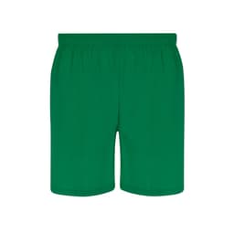 Green dress shorts featuring an elastic waistband and a simple design. The product includes a branding logo.
