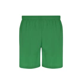 Green dress shorts with an elastic waistband, featuring a simple design and no visible pockets.