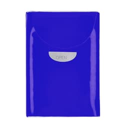 A purple tissue packet with a silver opening tab, featuring a glossy finish and a simple design.