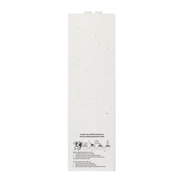 A rectangular gift box in white, featuring a textured surface and a logo. It contains writing instruments.