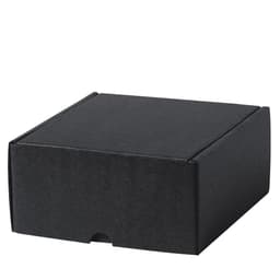A black gift box with a sliding lid, featuring a smooth surface and no visible branding.