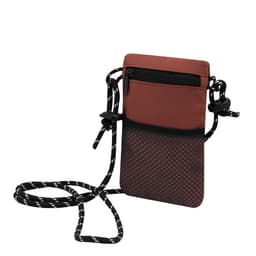 A brown and black Veltox Bag with a zip pocket and an adjustable strap for carrying. Features a logo on the front.