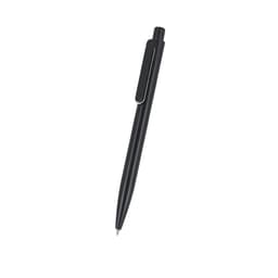 A black pen featuring a sleek design and a clip for easy attachment. The pen has a modern, minimalist aesthetic.