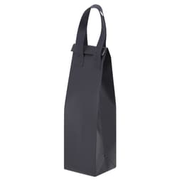 A dark grey cooler bag with a structured design and two handles for carrying. It has a logo on the side.