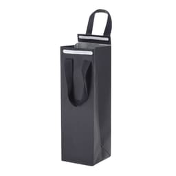 A tall, black cooler bag with a silver interior and two handles for easy carrying.