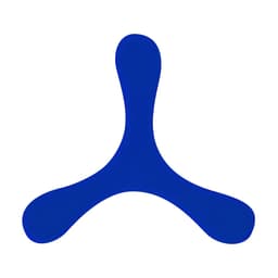 A blue throwing toy with a unique tri-pod shape, designed for outdoor fun and games. It has a simple, smooth design.