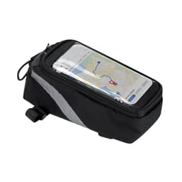 A black bag with a clear top, featuring a reflective stripe and a phone displaying a map inside.