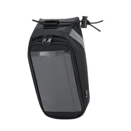 A black Nebrer Bag with a clear front panel and zip closure, featuring a reflective strip and drawstring top.