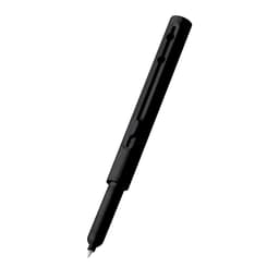 A black pen with a sleek design, featuring a clip and a pointed nib for precise writing.
