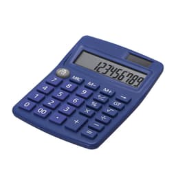 A purple calculator with a large numeric display and buttons, featuring an on/off switch.