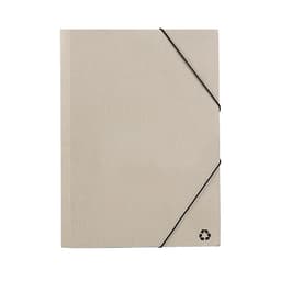 A beige Ecosum Folder with a black elastic closure, featuring a small logo on the bottom corner.