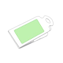 A green cart trash bag holder with a handle, featuring a blank area for branding or customisation.