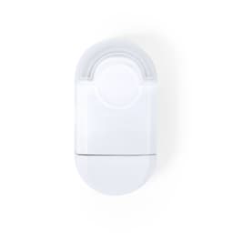 A white eraser with a rounded top, featuring a subtle branding logo.