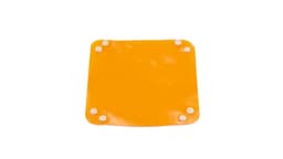 A square, bright orange Flot Coin Tray with rounded corners and white suction cups on each corner.