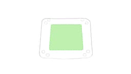 A green Flot Coin Tray with a rounded rectangular shape and holes in the corners, designed for home use.