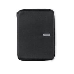 A black Index Folder featuring a zip closure and a sleek silver accent, suitable for office use.