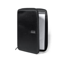 A black Index Folder featuring a zip closure and an inner notepad for organisation. It includes a logo on the front.