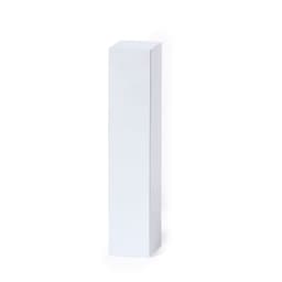 A tall, rectangular white box with a smooth surface and no visible branding or text.
