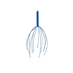 A blue Citus Massager with elongated, flexible prongs extending from a central handle, featuring a logo.