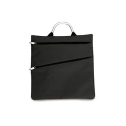 A black Kani Bag with two zippered pockets and an aluminium handle. It features a simple, sleek design.