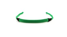 A green multipurpose glasses strap with black ends, designed for leisure and outdoor activities.
