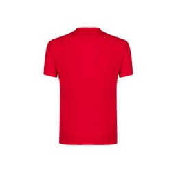 A red Premium Adult Colour T-Shirt featuring a simple design and branding on the back.