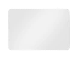 A rectangular white magnet featuring a smooth surface and rounded corners. It has a simple design with no visible branding.