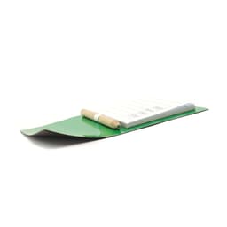 A green magnetic to-do list with a notepad and wooden pencil, ideal for note-taking or reminders.