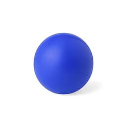 A bright blue stress ball with a smooth, round surface, featuring a simple design and no visible branding.