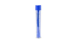 A clear cocktail shaker with a blue lid, featuring measurement markings inside for precise mixing.