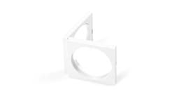 A white Kibal Pouch with a simple, rectangular design, featuring an integrated circular opening and a logo.