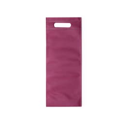 A maroon bag with a handle, featuring a smooth surface and a simple design.