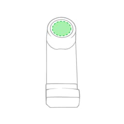 A phone holder in a sleek design with a green accent, suitable for car use and featuring a simple shape.