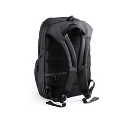 A black Zircan backpack featuring padded shoulder straps and a sleek design, with multiple compartments.