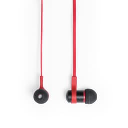 Mayun Earphones with black ear tips and a red cable, featuring a simple design and a logo on the earbud.